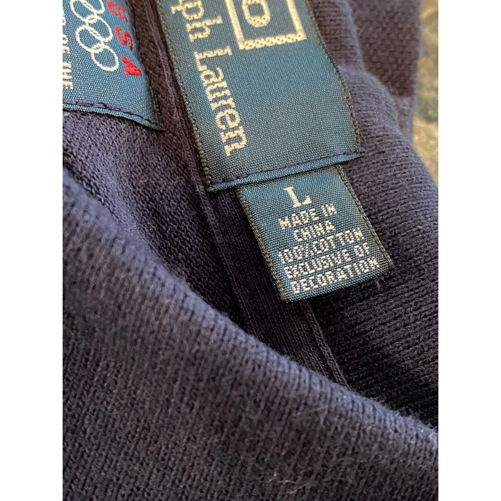 Polo Ralph Lauren Mens Beijing 2008 USA Olympic Team Polo Shirt Navy Blue Large